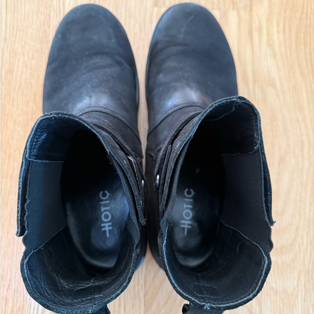 Hotiç Real Black Leather Ankle Boots, Size 44 - Picture 2 of 7